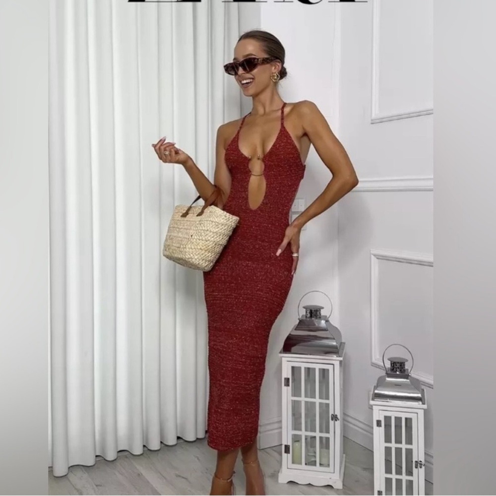 Zara Red midi Dress